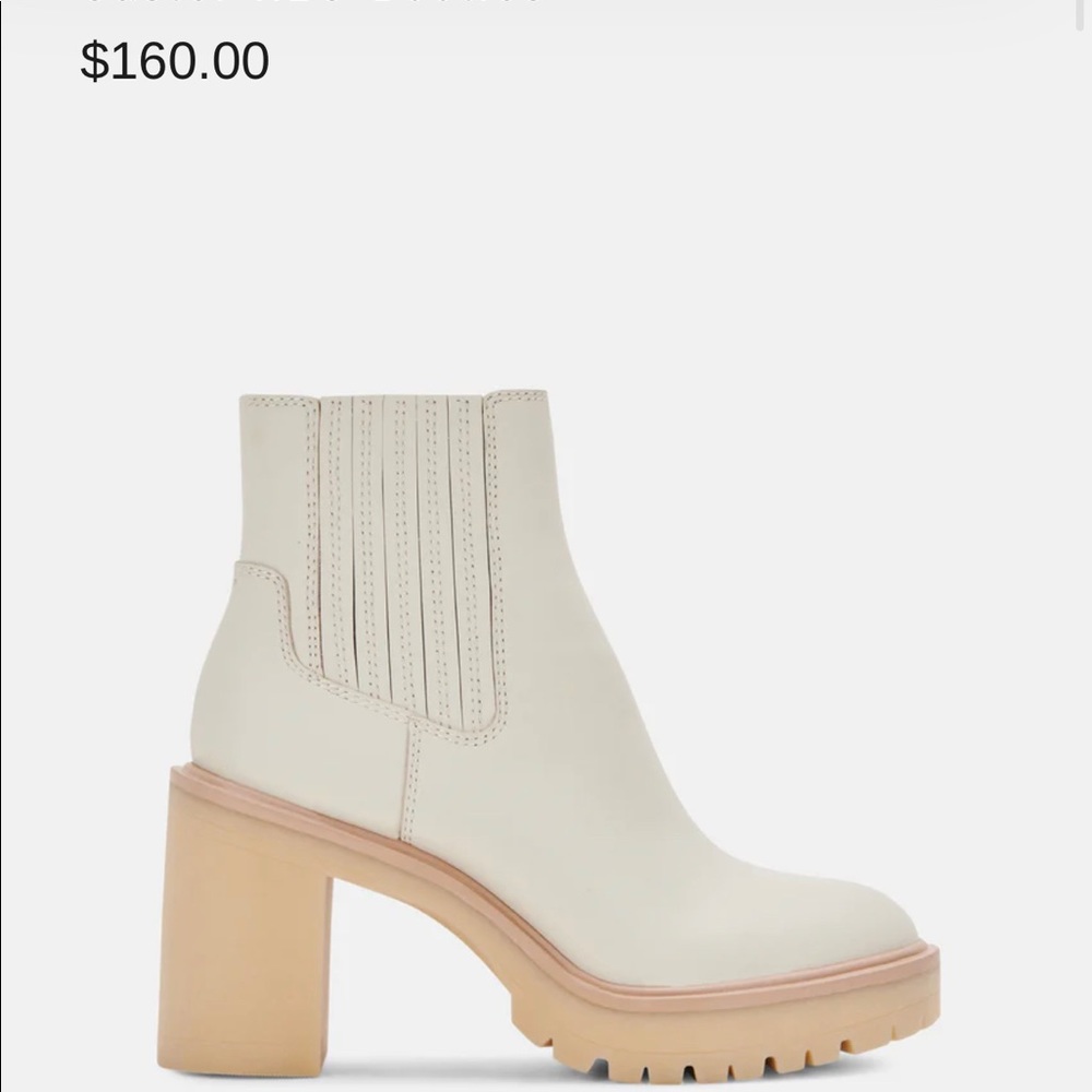 White leather Dolce Vita Castor Bootie size 8